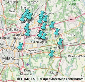 Mappa Via Enrico Mattei Angolo, 20063 Cernusco sul Naviglio MI, Italia (6.26474)