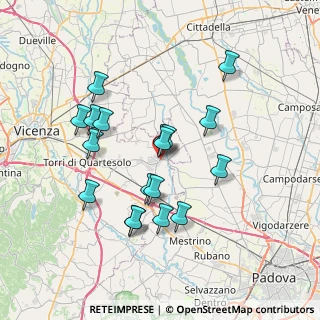 Mappa Via Grassi, 36043 Camisano Vicentino VI, Italia (6.64667)