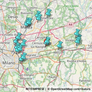 Mappa Via Roma, 20051 Cassina de' Pecchi MI, Italia (9.355)