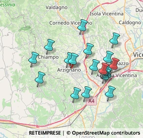 Mappa Via Monte Grappa, 36071 Arzignano VI, Italia (6.74556)