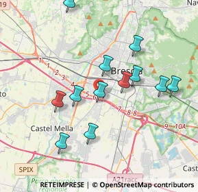 Mappa Via Demetrio Ondei, 25125 Brescia BS, Italia (3.59083)