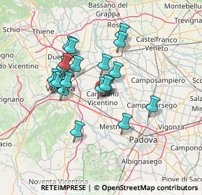 Mappa 36043 Camisano Vicentino VI, Italia (11.5165)