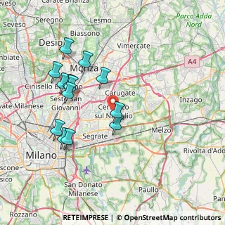 Mappa Via dei Giardini, 20063 Cernusco sul Naviglio MI, Italia (7.50538)