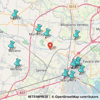 Mappa Via Giacomo Matteotti, 30030 Martellago VE, Italia (5.50667)