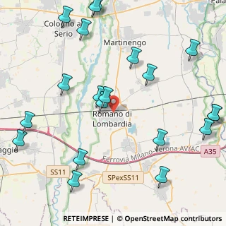 Mappa Via Mario Cavagnari, 24058 Romano di Lombardia BG, Italia (5.4745)