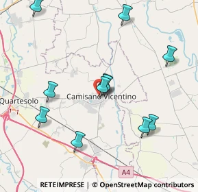 Mappa Viale Giovanni Spadolini, 36043 Camisano Vicentino VI, Italia (3.99636)
