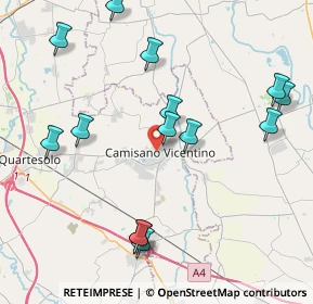 Mappa Viale Giovanni Spadolini, 36043 Camisano Vicentino VI, Italia (4.53714)