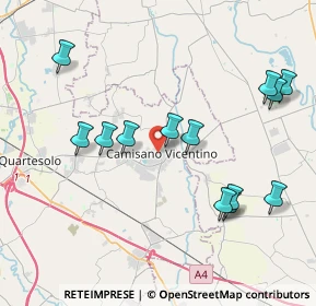 Mappa Viale Giovanni Spadolini, 36043 Camisano Vicentino VI, Italia (4.20692)
