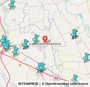 Mappa Via Cadorna, 36043 Camisano Vicentino VI, Italia (6.25813)