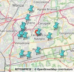 Mappa Via Cesare Battisti, 20063 Cernusco sul Naviglio MI, Italia (3.85214)