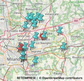 Mappa Via Cesare Battisti, 20063 Cernusco sul Naviglio MI, Italia (7.48789)