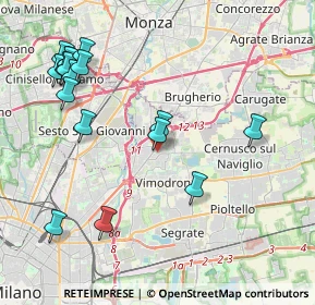 Mappa Via Tevere, 20093 Cologno Monzese MI, Italia (4.74294)