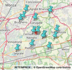 Mappa Via Gaetano Donizetti, 20063 Cernusco sul Naviglio MI, Italia (3.41786)