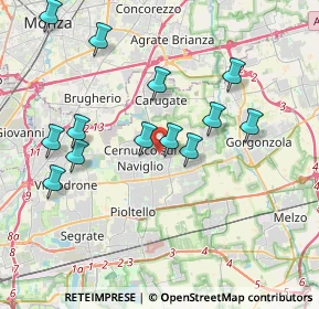Mappa Via Gaetano Donizetti, 20063 Cernusco sul Naviglio MI, Italia (3.84923)