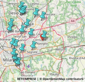 Mappa Via Gaetano Donizetti, 20063 Cernusco sul Naviglio MI, Italia (10.0935)