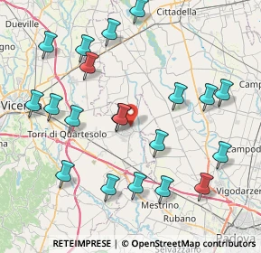 Mappa Via delle Ortensie, 36043 Camisano Vicentino VI, Italia (8.86)