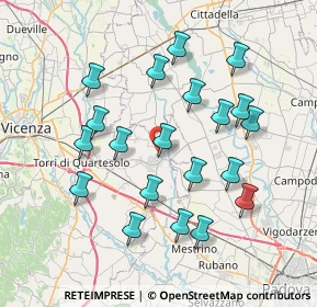 Mappa Via delle Rose, 36043 Camisano Vicentino VI, Italia (7.3735)
