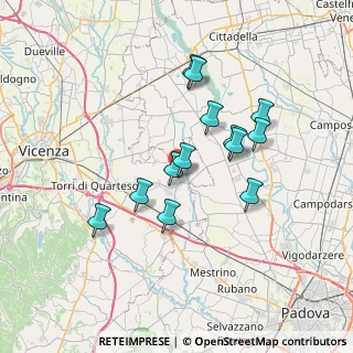 Mappa Via delle Ortensie, 36043 Camisano Vicentino VI, Italia (6.09769)