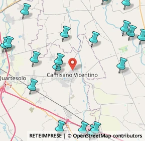Mappa Via delle Rose, 36043 Camisano Vicentino VI, Italia (6.0945)