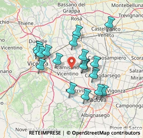 Mappa Via Piazzola, 36043 Camisano Vicentino VI, Italia (12.34444)