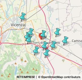 Mappa Via Giovanni Bellini, 36040 Torri di Quartesolo VI, Italia (2.89364)