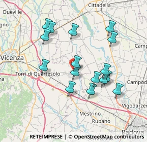 Mappa Via Alcide de Gasperi, 36043 Camisano Vicentino VI, Italia (6.95063)
