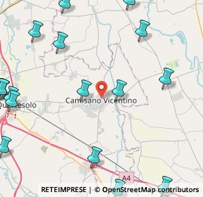 Mappa Camisano Vicentino, 36043 Camisano Vicentino VI, Italia (6.6735)