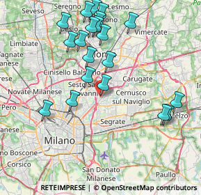 Mappa Via Pisa, 20093 Cologno Monzese MI, Italia (8.434)