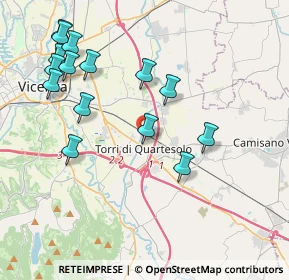 Mappa Via dei Finanzieri, 36040 Torri di Quartesolo VI, Italia (4.37667)