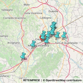 Mappa Via A. Doria, 36051 Creazzo VI, Italia (4.96923)