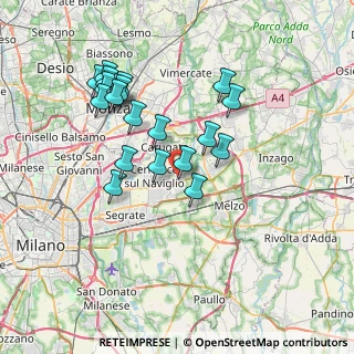 Mappa Via Tigli, 20060 Cassina De' Pecchi MI, Italia (6.9335)