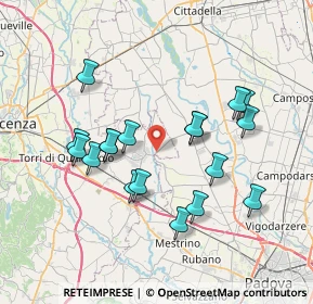 Mappa Via Torrossa, 36043 Camisano Vicentino VI, Italia (6.95833)
