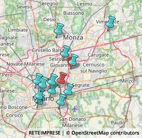 Mappa Via Volontari del Sangue, 20093 Cologno Monzese MI, Italia (7.35462)