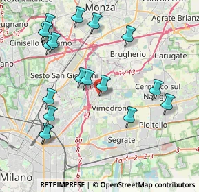 Mappa Via Achille Grandi, 20093 Cologno Monzese MI, Italia (4.45111)