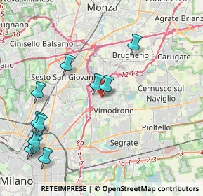 Mappa Via Achille Grandi, 20093 Cologno Monzese MI, Italia (4.81636)