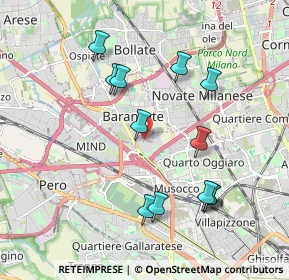 Mappa Via Palmanova, 20021 Baranzate MI, Italia (1.9075)