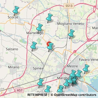 Mappa Via Cavalieri di Vittorio Veneto, 30030 Martellago VE, Italia (6.37333)