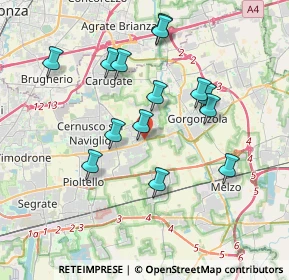 Mappa Via Giovanni Pascoli, 20051 Cassina de' Pecchi MI, Italia (3.52357)