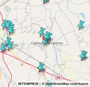 Mappa Via Stadio, 36043 Camisano Vicentino VI, Italia (5.5465)