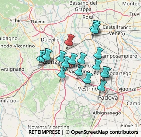 Mappa Via Camisana, 36040 Grumolo delle Abbadesse VI, Italia (10.8125)