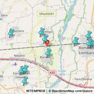 Mappa Via Romano, 24050 Bariano BG, Italia (2.80182)