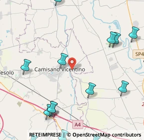 Mappa Via Cadona, 36043 Camisano Vicentino VI, Italia (6.7465)