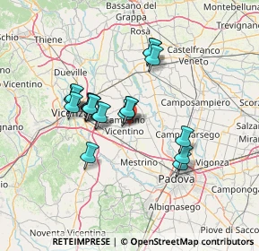 Mappa Via Cadona, 36043 Camisano Vicentino VI, Italia (11.2855)