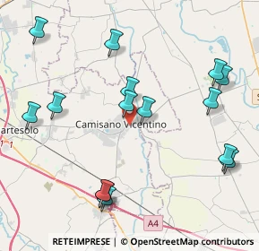 Mappa Via dei Granatieri, 36043 Camisano Vicentino VI, Italia (4.62467)