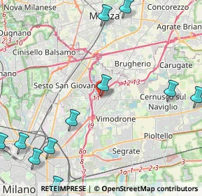 Mappa Via Francesco Baracca, 20093 Cologno Monzese MI, Italia (6.07636)