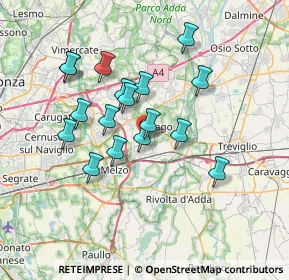 Mappa Viale dei Tigli, 20065 Inzago MI, Italia (6.15588)