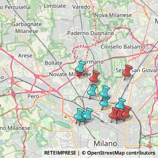 Mappa Via Damiano Chiesa, 20026 Novate Milanese MI, Italia (4.49714)