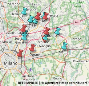 Mappa Via F. Petrarca, 20063 Cernusco sul Naviglio MI, Italia (6.87467)