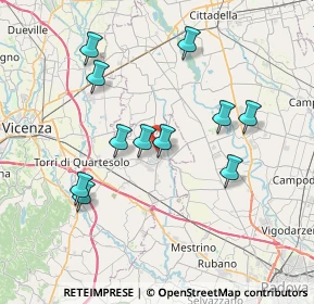 Mappa Via delle Ginestre, 36043 Camisano Vicentino VI, Italia (7.07636)