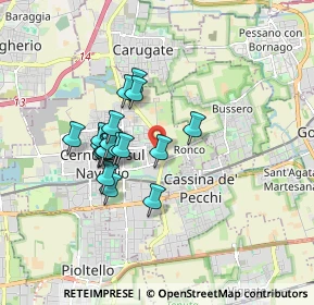 Mappa Via alla Castellana, 20063 Cernusco sul Naviglio MI, Italia (1.37611)